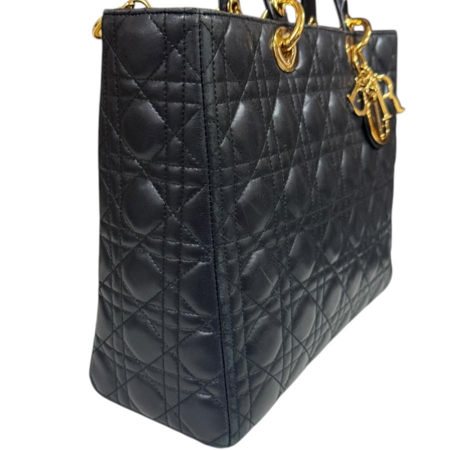 ディオール レディディオール ラージ カナージュ ハンドバッグ レザー