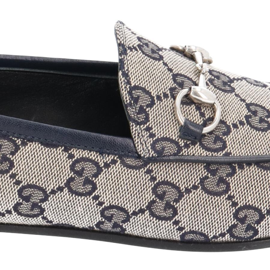 美品 GUCCI グッチ ホースビット レディースローファー スエード 23.5 GUCCI（グッチ） ホースビット ローファー GGキャンバス 693213