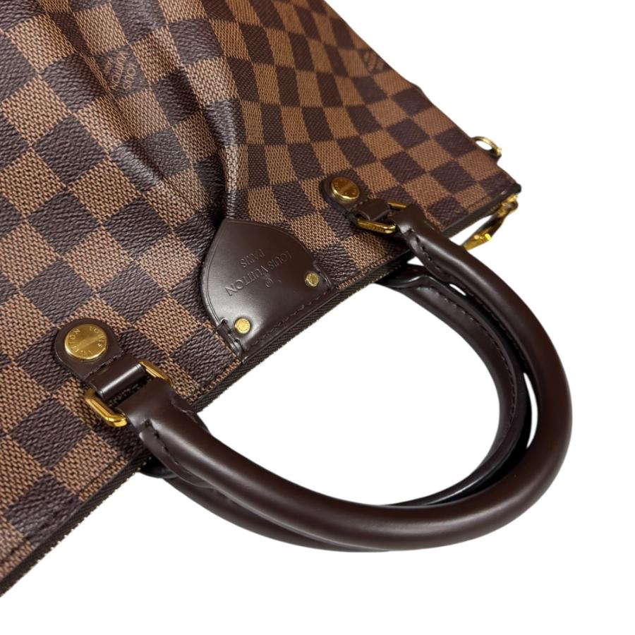 最終お値下げ　ダミエ柄ブラウンレザー ハンドバッグ LOUIS VUITTON ルイヴィトン LVリバーサイド ダミエ ショルダー