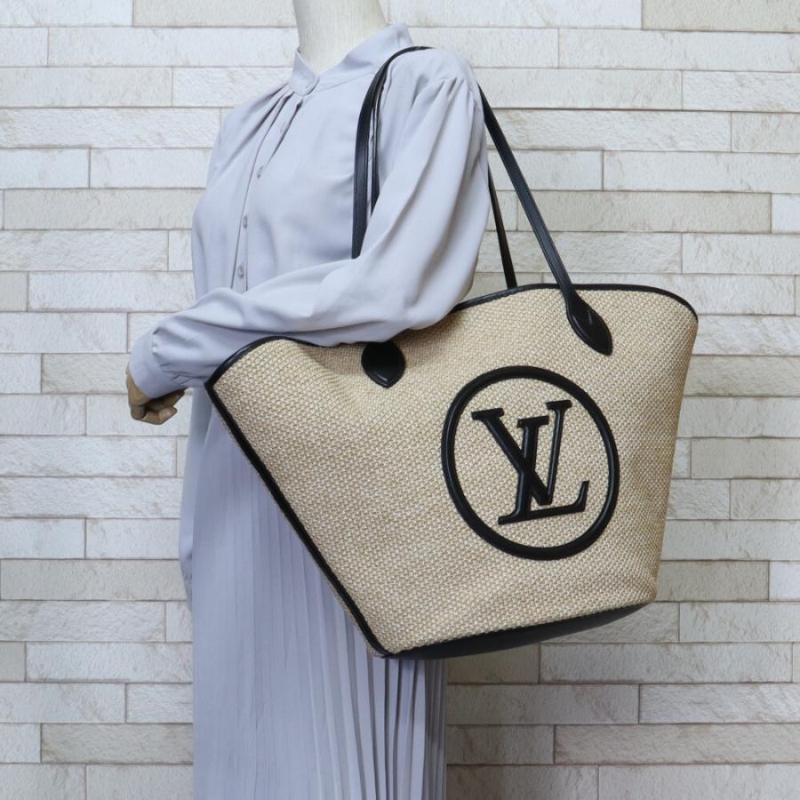 ルイ ヴィトン LOUIS VUITTON ショルダーバッグ トートバッグ サンジャック ラフィア/レザー ベージュ/ブラック レディース M59808 送料無料【中古】 z6947 LOUIS VUITTON - ルイ ヴィトン LOUIS VUITTON ショルダーバッグ
