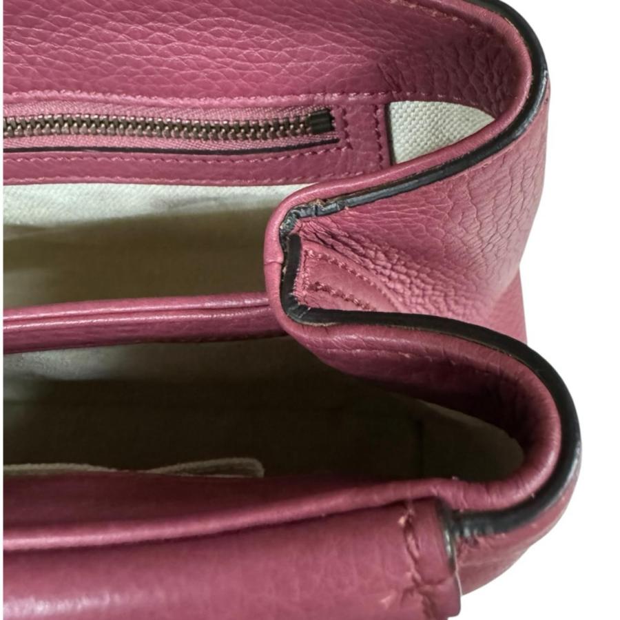 グッチ GGマーモント ショルダーバッグ レザー 401173 ピンク レディース GUCCI  中古 GUCCI - グッチ GGマーモント ショルダーバッグ レザー 401173 ピンク