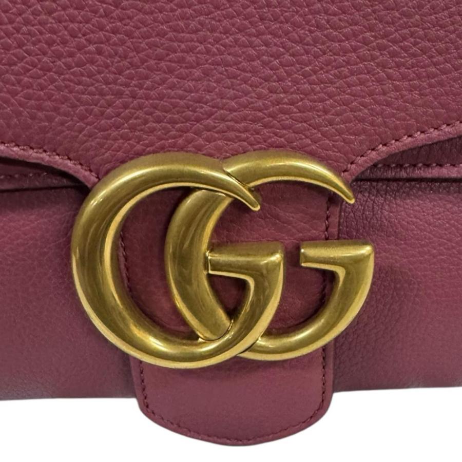 GUCCI（グッチ） GGマーモント ショルダーバッグ レザー 401173 ピンク