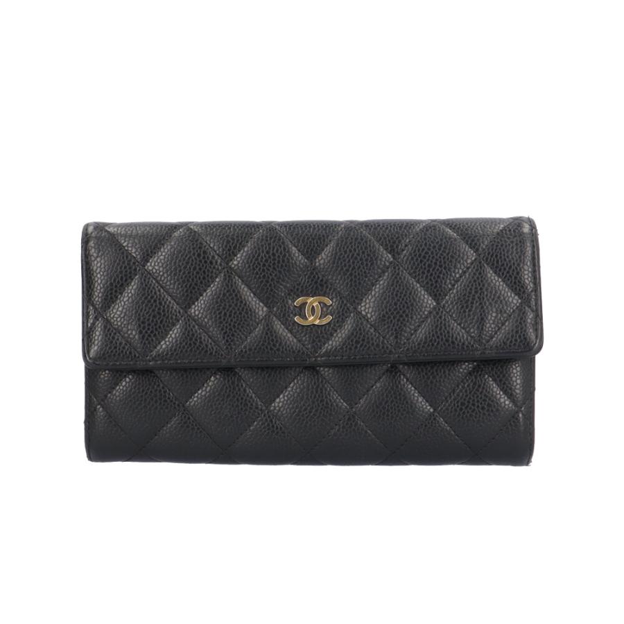 シャネル マトラッセ 長財布 キャビアスキン A50096 レディース CHANEL  中古 CHANEL（シャネル） マトラッセ 長財布 キャビアスキン A50096