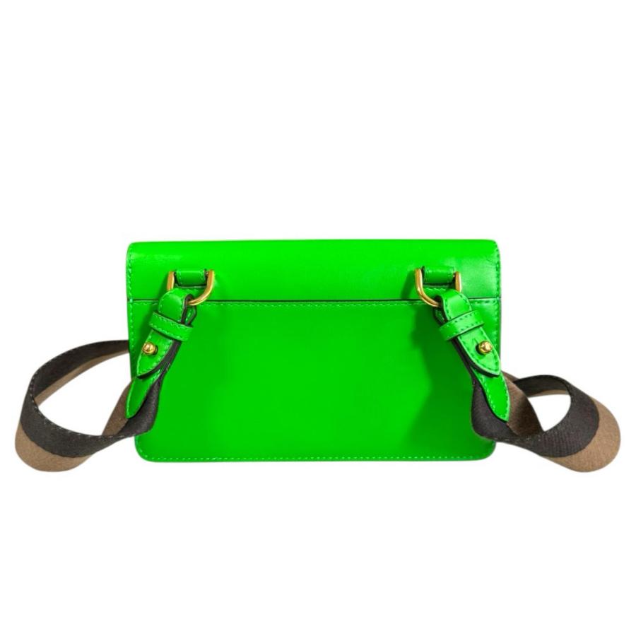 フェンディ フラット バゲット ショルダーバッグ レザー 8BS039 グリーン レディース FENDI  中古 FENDI（フェンディ） フラット バゲット ショルダーバッグ レザー