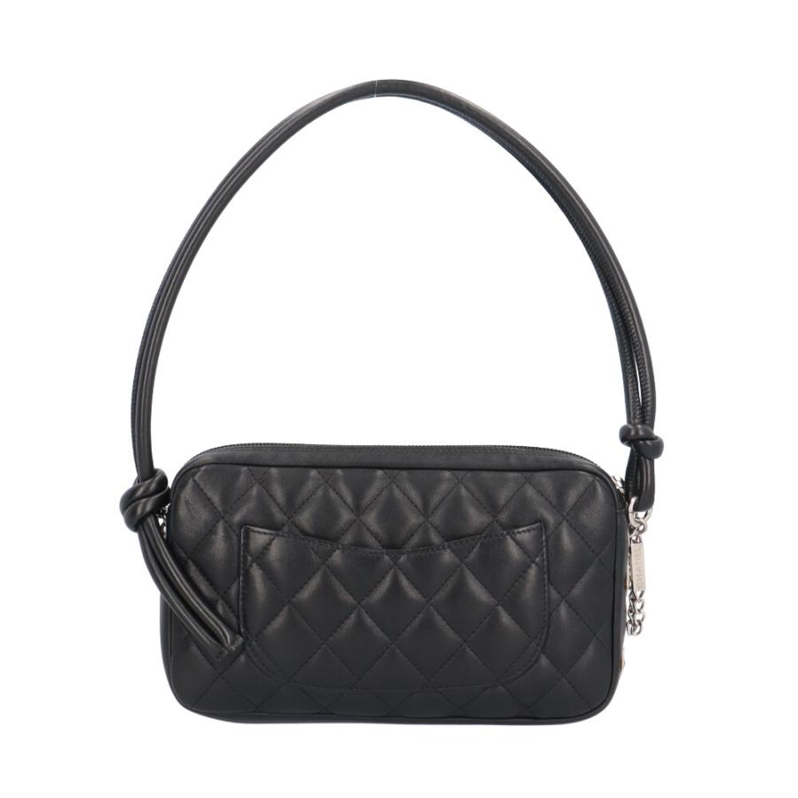 CHANEL シャネル カンボン ケース　ポーチ　レザー ブラック シルバー金具 CHANEL（シャネル） アクセサリーポーチ カンボン ショルダーバッグ