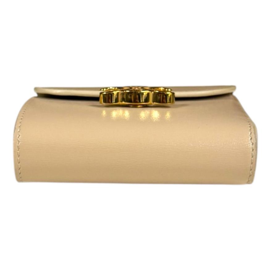 セリーヌ スモールフラップウォレット 三つ折り財布 レザー 10D783DPV.38SI レディース CELINE  中古 CELINE（セリーヌ） 中古 三折財布 レディース ブランド トリオンフ