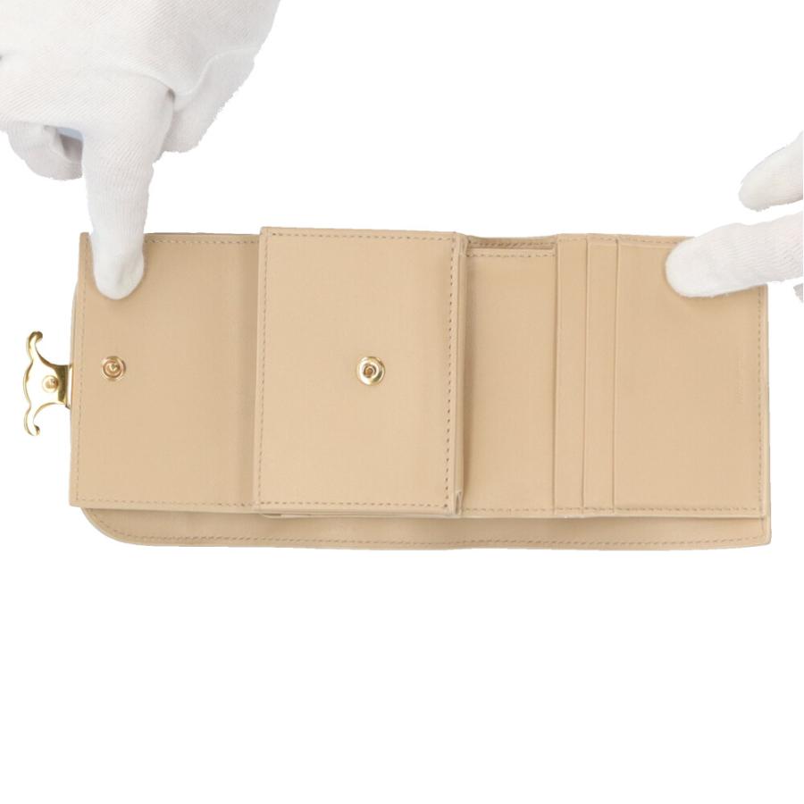 セリーヌ スモールフラップウォレット 三つ折り財布 レザー 10D783DPV.38SI レディース CELINE  中古 中古 セリーヌ 三つ折り財布 三折財布 レディース ブランド CELINE