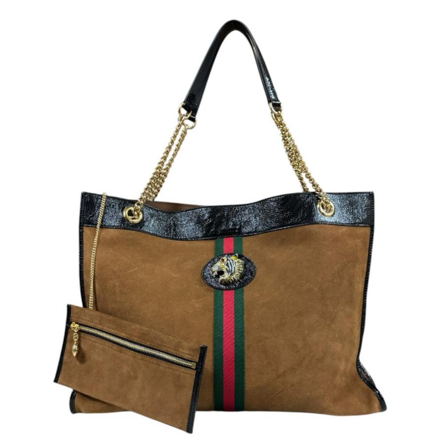 GUCCI（グッチ） ラジャ トートバッグ スウェード 537219 ブラウン