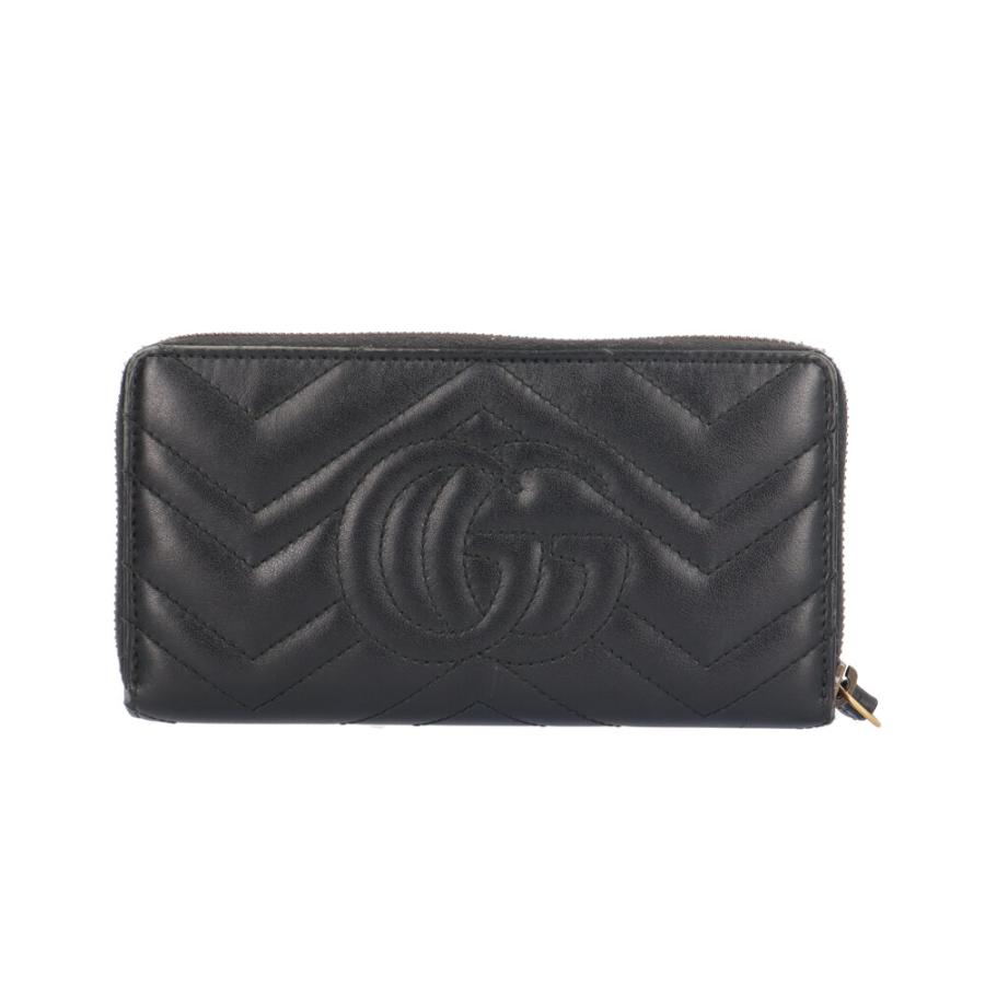 GG マーモント レザー ジップアラウンドウォレット GUCCI（グッチ） ジップアラウンドウォレット GGマーモント 長財布