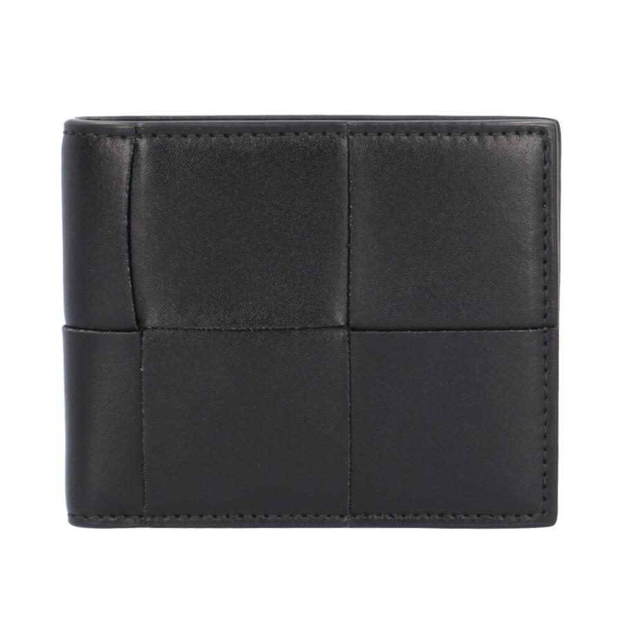 BOTTEGA VENETA カセット 二つ折り財布 ブラック 中古品 ボッテガヴェネタ カセット二つ折りウォレット 二つ折り財布 レザー