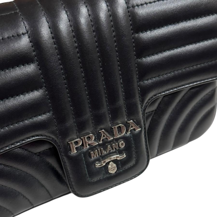 PRADA プラダ ダイアグラム ショルダーバッグ レザー 1BD108 ブラック