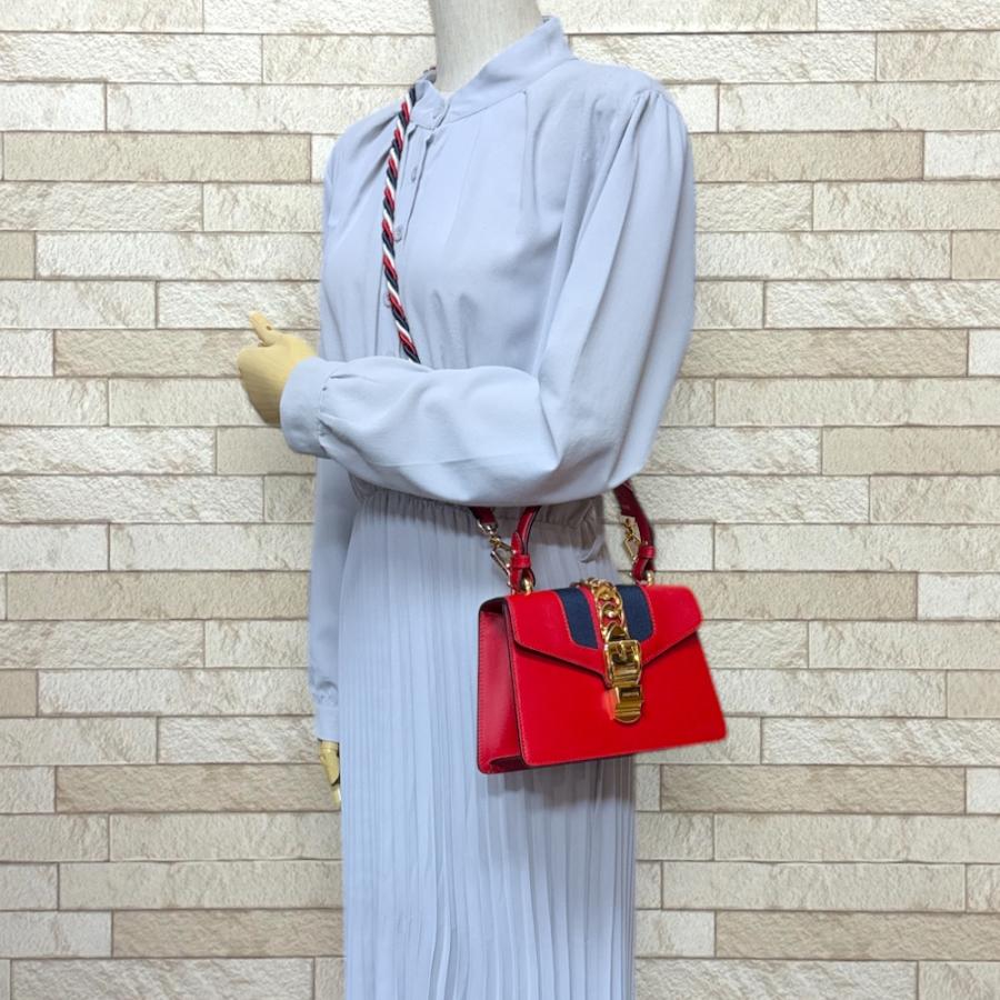 GUCCI グッチ シルヴィ ショルダーバッグ レザー 470270 レッド  