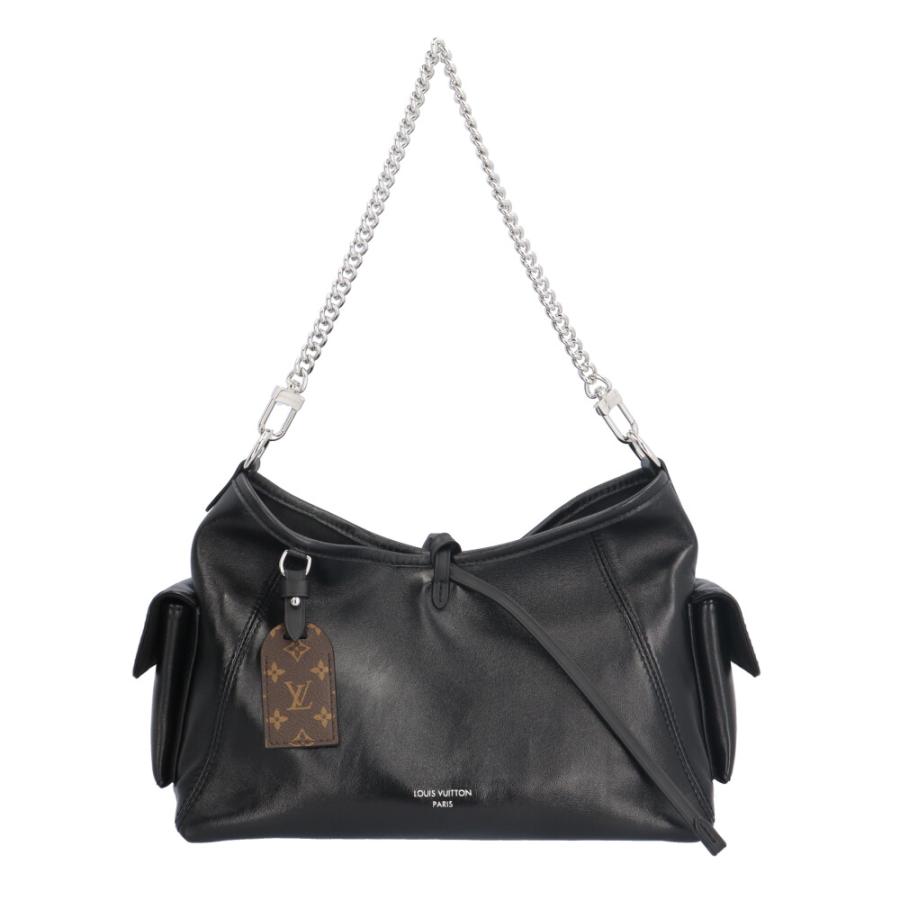 ルイヴィトン キャリーオール･カーゴ バイブ PM ショルダーバッグ M24861 ブラック レディース LOUIS VUITTON  中古 LOUIS VUITTON（ルイ・ヴィトン） キャリーオール・カーゴ バイブ PM