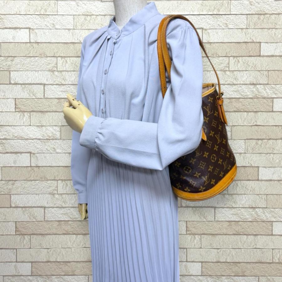LOUIS VUITTON ルイヴィトン T42238 USAバケットPM モノグラム レザー ショルダーバッグ ブラウン レディース LOUIS VUITTON（ルイ・ヴィトン） バケットPM モノグラム ショルダー