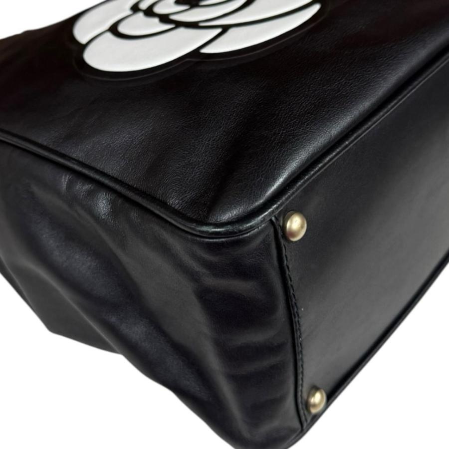 シャネル カメリア トートバッグ レザー A20856 ブラック レディース CHANEL 中古の画像