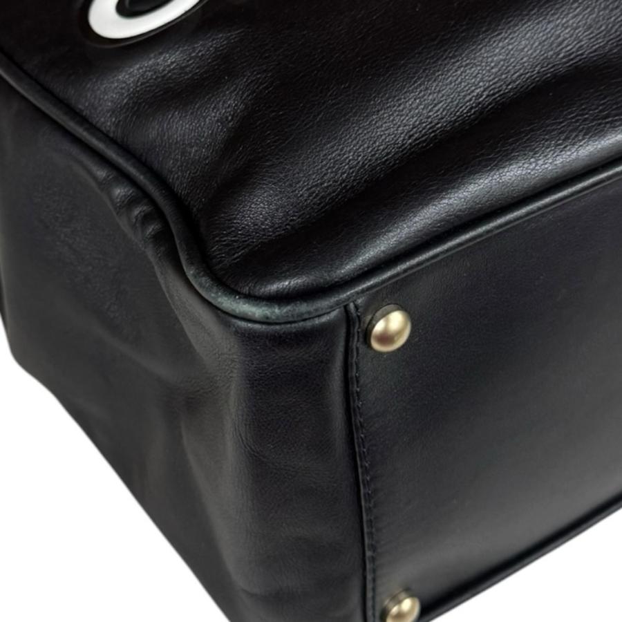 シャネル カメリア トートバッグ レザー A20856 ブラック レディース CHANEL 中古の画像