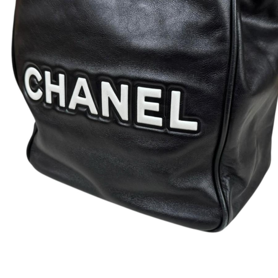 シャネル カメリア トートバッグ レザー A20856 ブラック レディース CHANEL 中古の画像