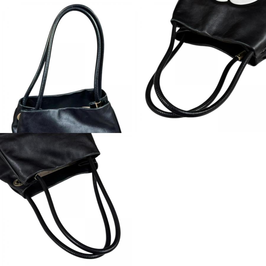 シャネル カメリア トートバッグ レザー A20856 ブラック レディース CHANEL 中古の画像
