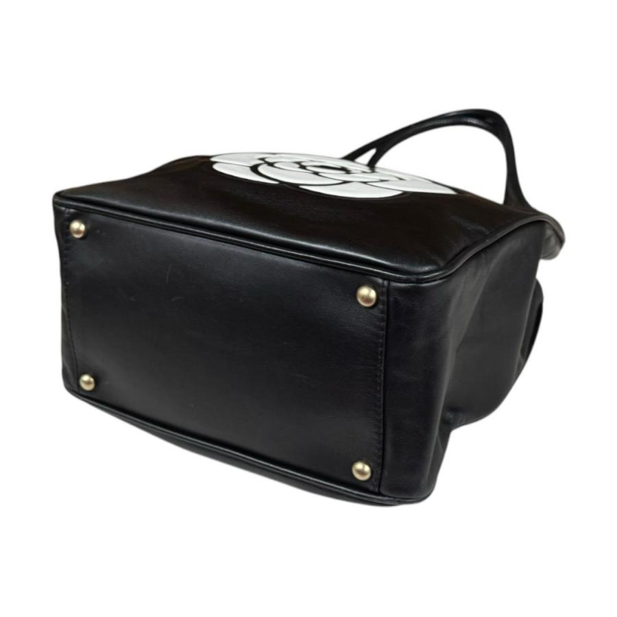 シャネル カメリア トートバッグ レザー A20856 ブラック レディース CHANEL 中古の画像