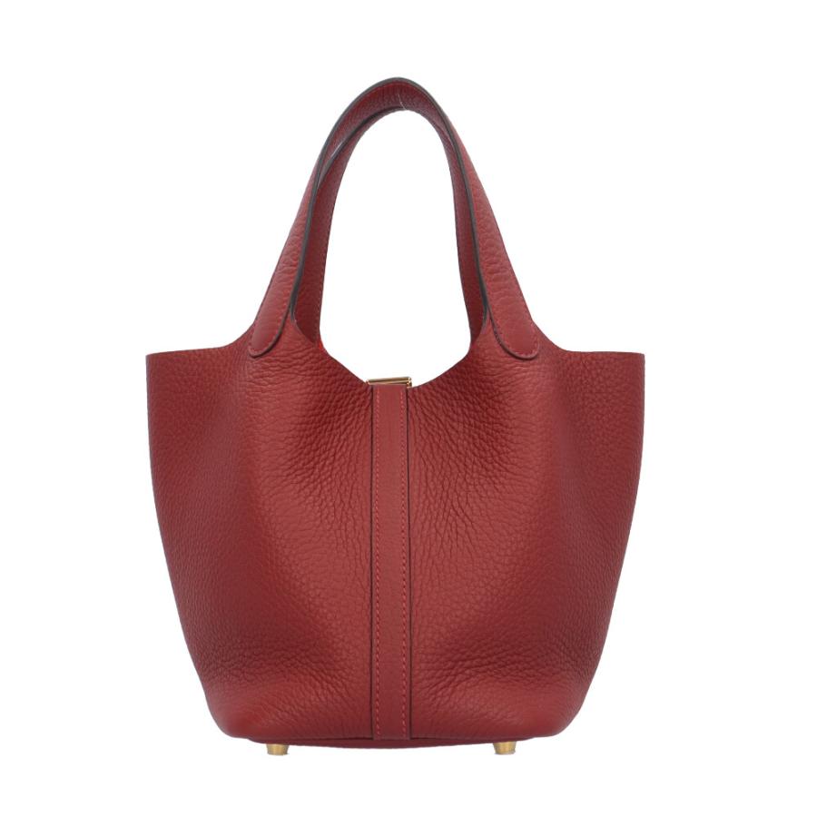 HERMES エルメス ピコタン PM 18 ハンドバッグ ダークレッド 14060 レディース【中古】 z6708 HERMES（エルメス） ピコタンロックPM ハンドバッグ レザー レッド