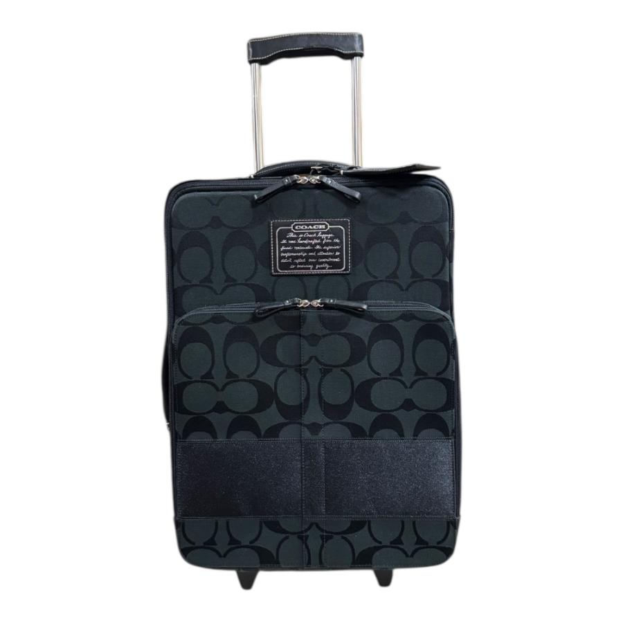 【希少】コーチ シグネチャー キャリーバッグ キャンバス F77180 ブラック COACH コーチ アウトレット品 シグネチャー キャリーバッグ