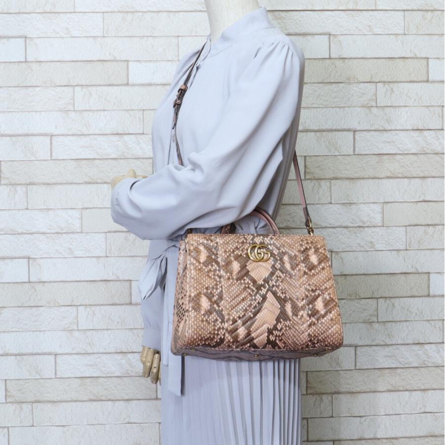 GUCCI グッチ GGマーモント ショルダーバッグ パイソン ピンク GUCCI グッチ GGマーモント ショルダーバッグ パイソン ピンク