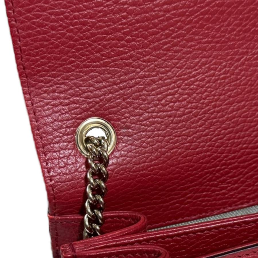 『美品』グッチ　ショルダーバッグ　GG　インターロッキング　レザー　レッド GUCCI（グッチ） インターロッキングG ショルダーバッグ レザー 510304