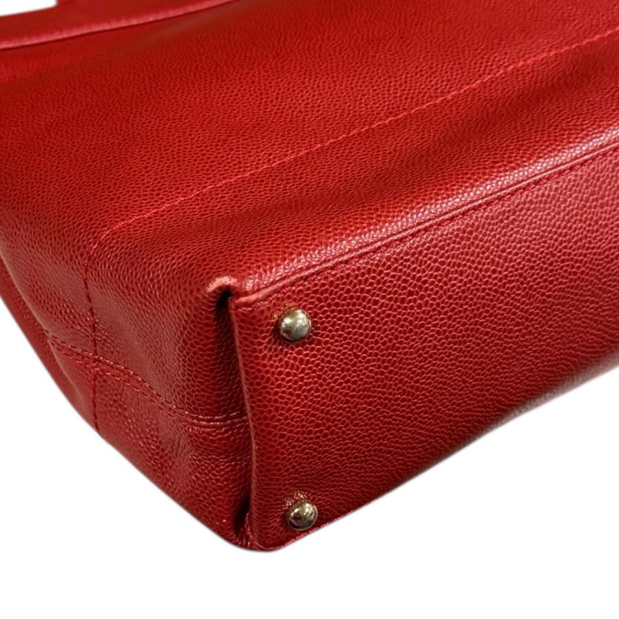 CHANEL（シャネル） ココマーク トートバッグ キャビアスキン レッド