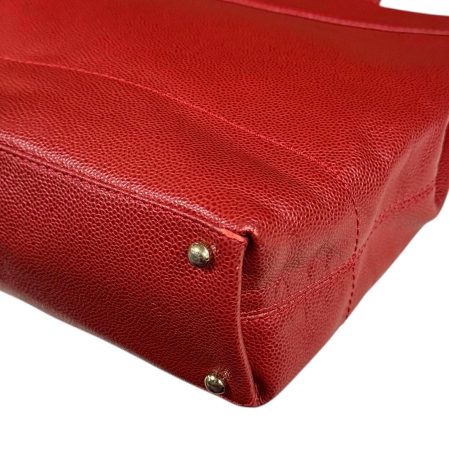 CHANEL（シャネル） ココマーク トートバッグ キャビアスキン レッド