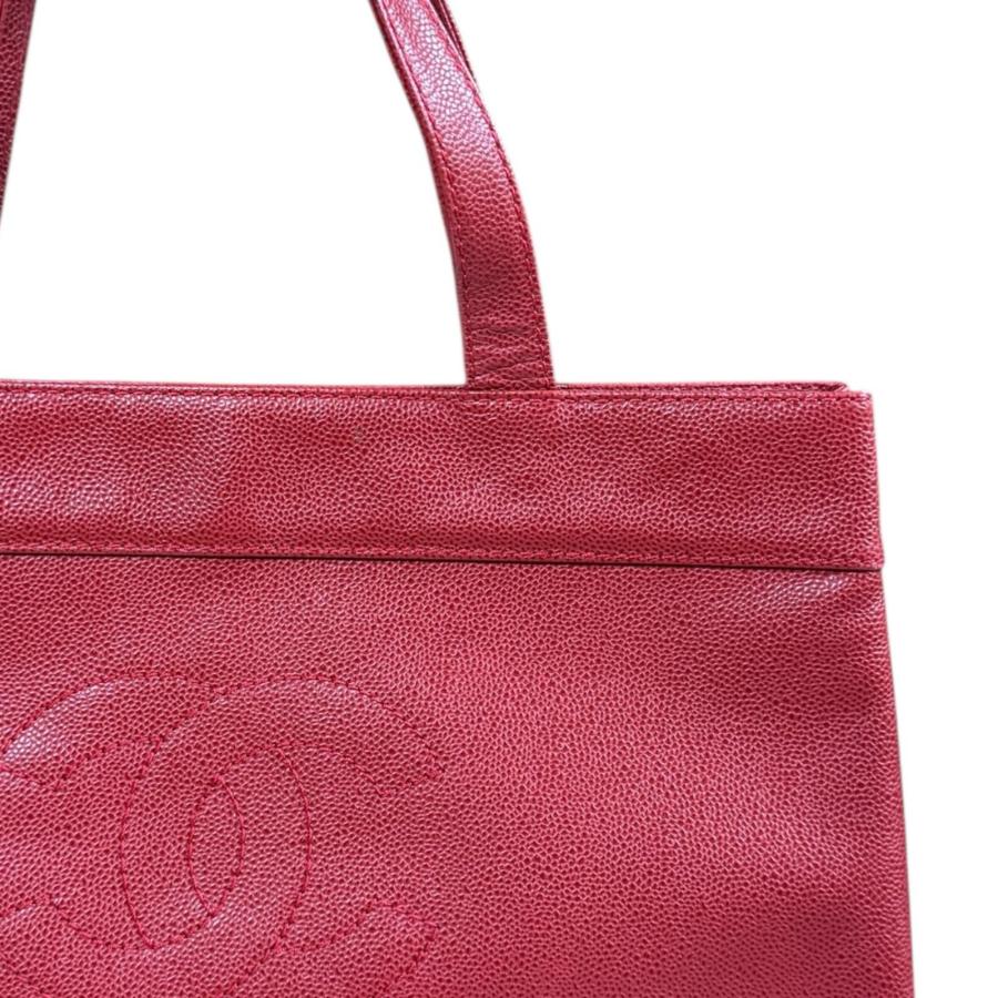 CHANEL（シャネル） ココマーク トートバッグ キャビアスキン レッド
