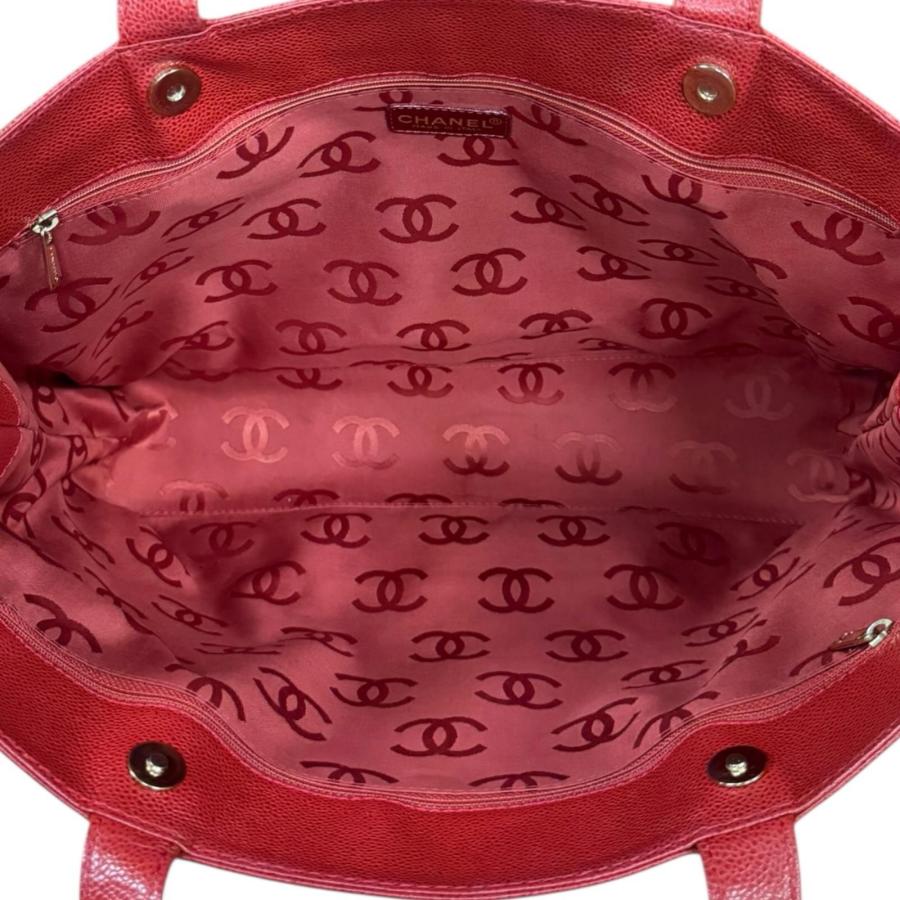 CHANEL（シャネル） ココマーク トートバッグ キャビアスキン レッド