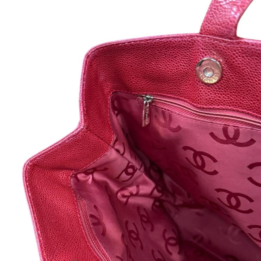CHANEL（シャネル） ココマーク トートバッグ キャビアスキン レッド