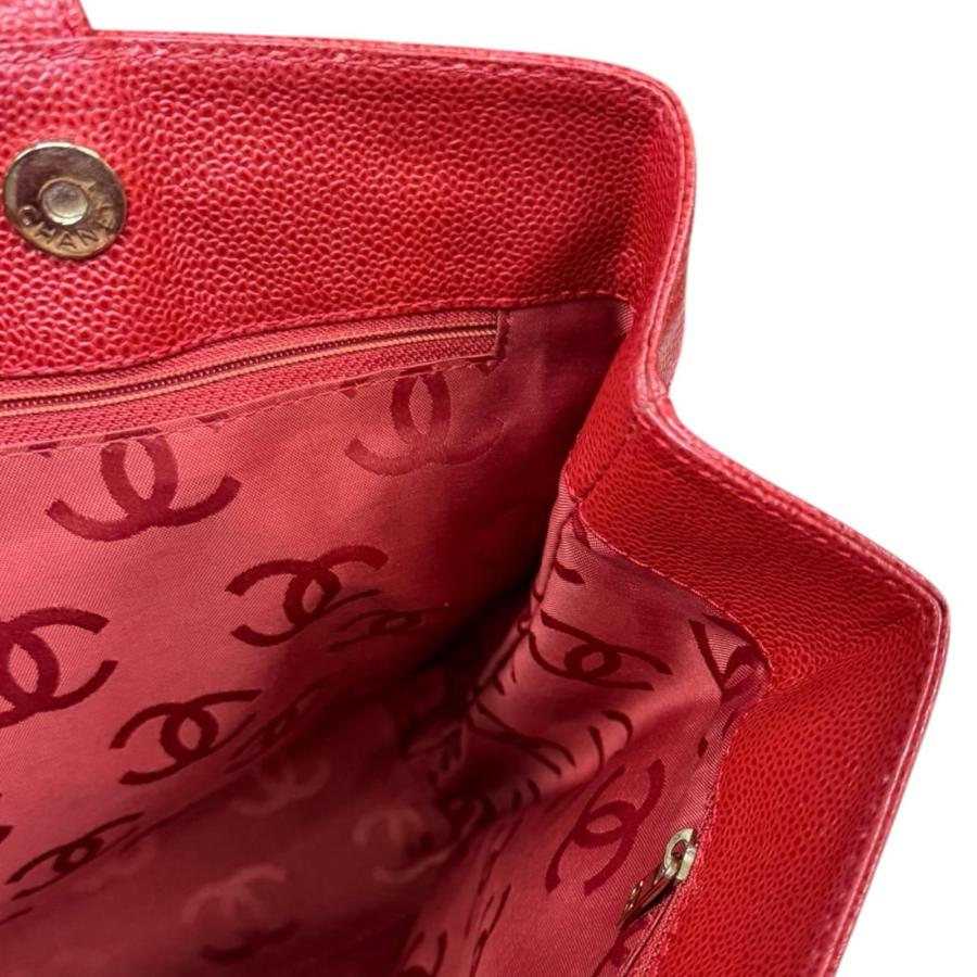 CHANEL（シャネル） ココマーク トートバッグ キャビアスキン レッド