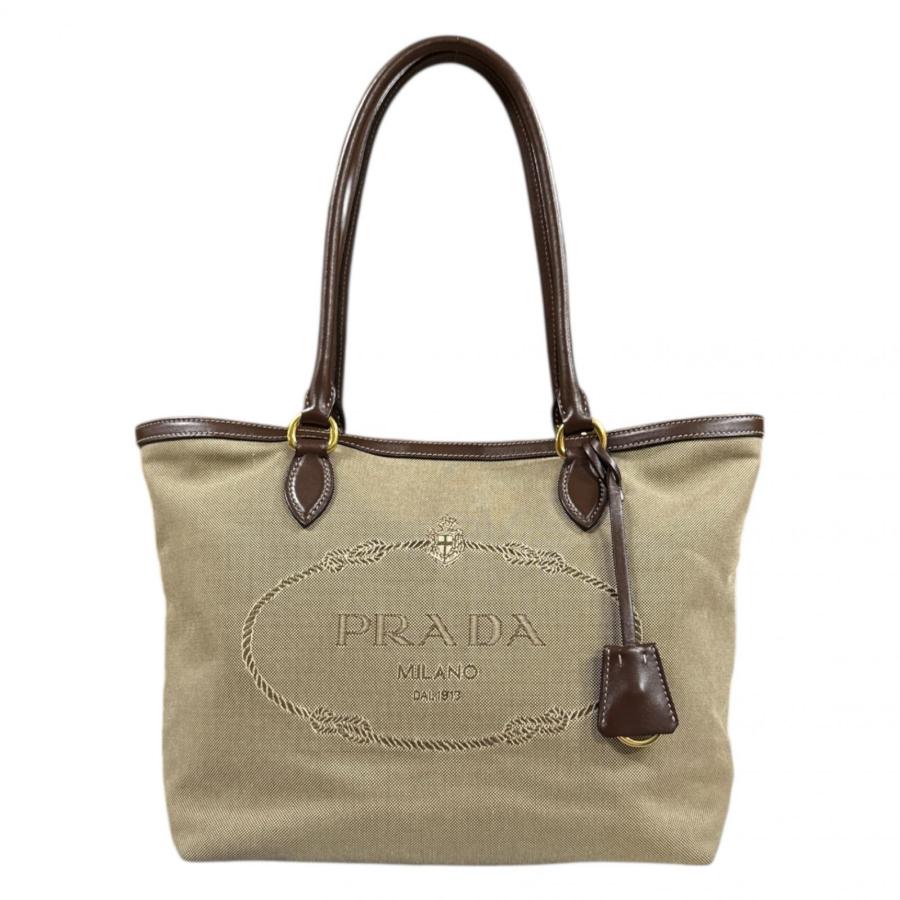 PRADA（プラダ） ロゴ ジャガード トートバッグ キャンバス 1BG159