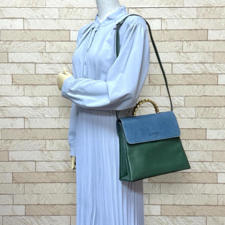 LOEWE（ロエベ） ベラスケス ショルダーバッグ レザー ブルー