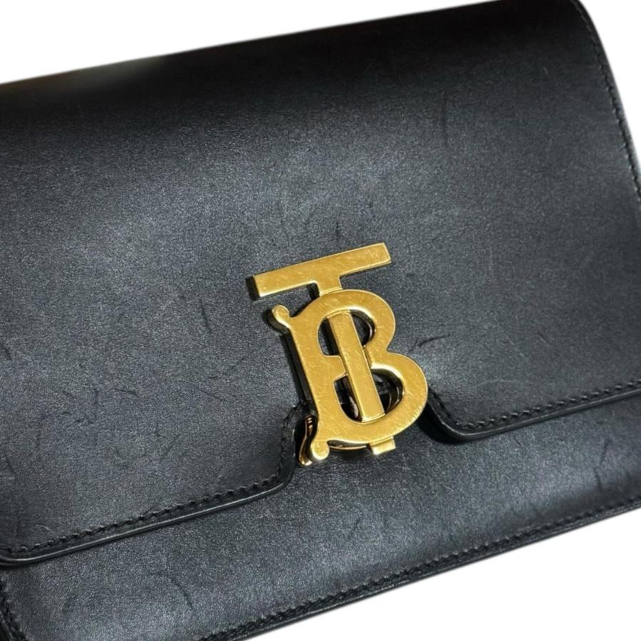 Burberry TBロゴ レザー ショルダーバッグ ブラック BURBERRY（バーバリー） ショルダーバッグ レザー ブラック レディース