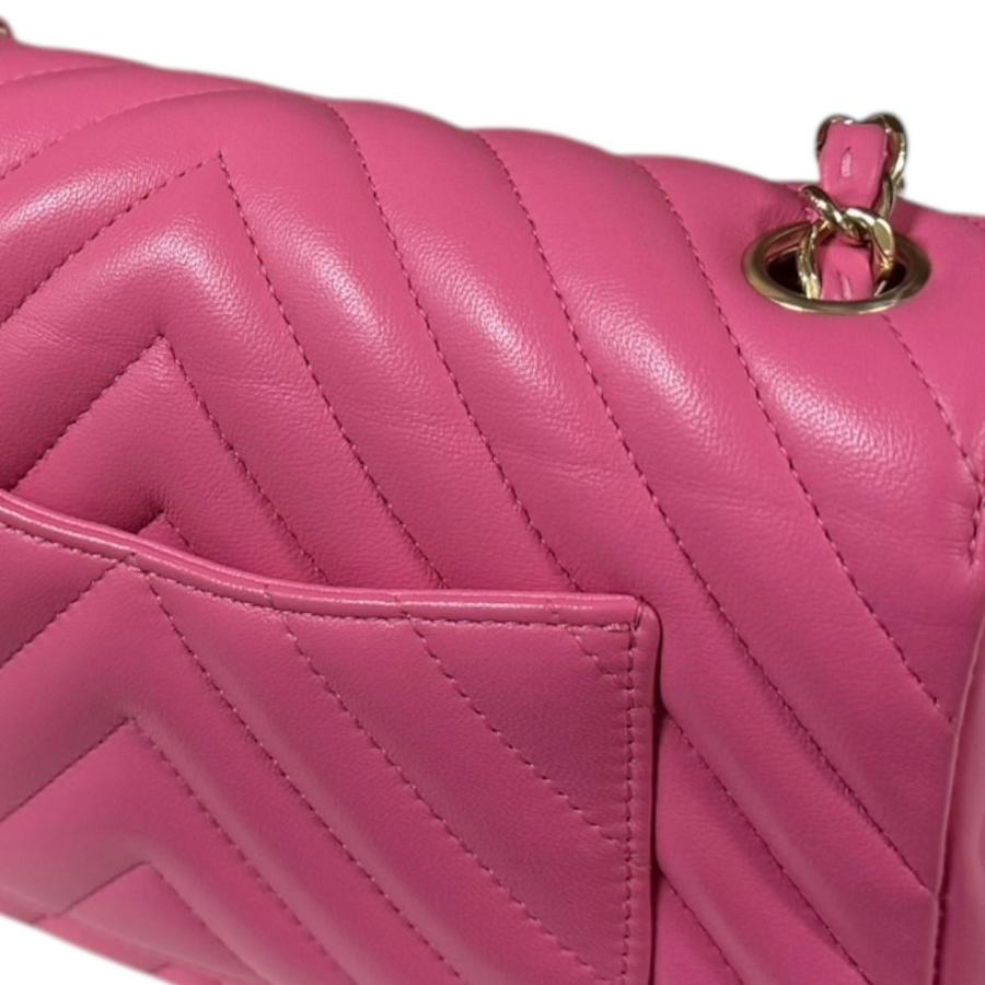 CHANEL シャネル Vステッチ ショルダーバッグ ラムスキン ピンク CHANEL シャネル Vステッチ ショルダーバッグ ラムスキン ピンク