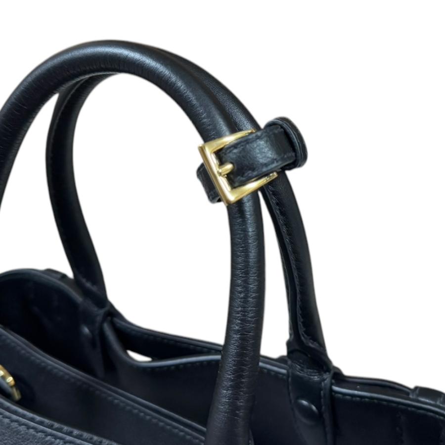 プラダ ダブルベルト付きスモールバッグ ショルダーバッグ レザー 1BA418 ブラック レディース PRADA  中古 PRADA（プラダ） ダブルベルト付きスモールバッグ ショルダーバッグ