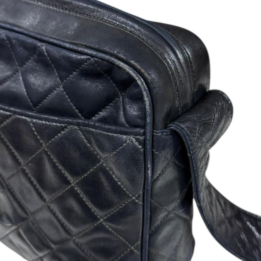 CHANEL（シャネル） マトラッセ ショルダーバッグ ラムスキン ブラック