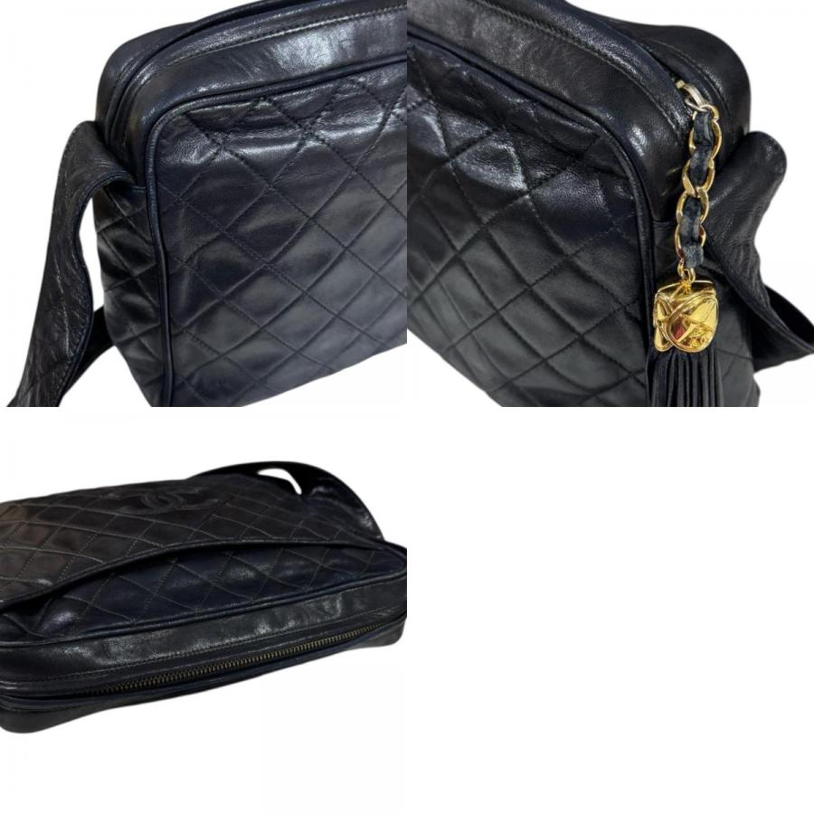 CHANEL（シャネル） マトラッセ ショルダーバッグ ラムスキン ブラック