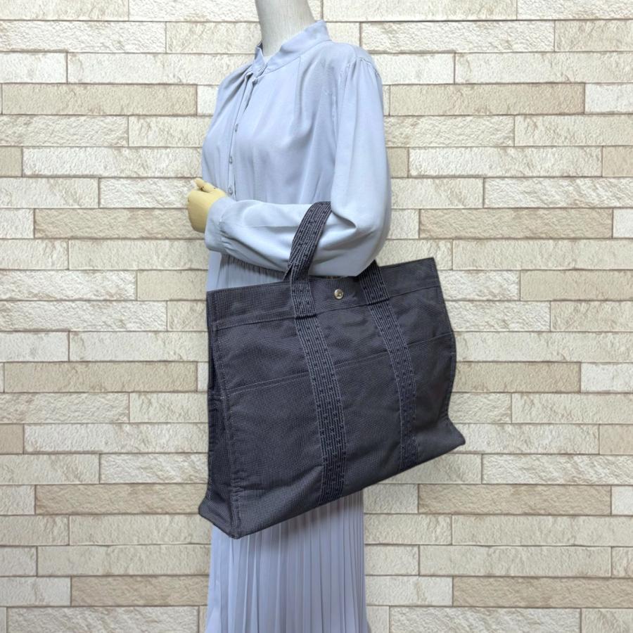 HERMES（エルメス） トートMM エールライン トートバッグ キャンバス