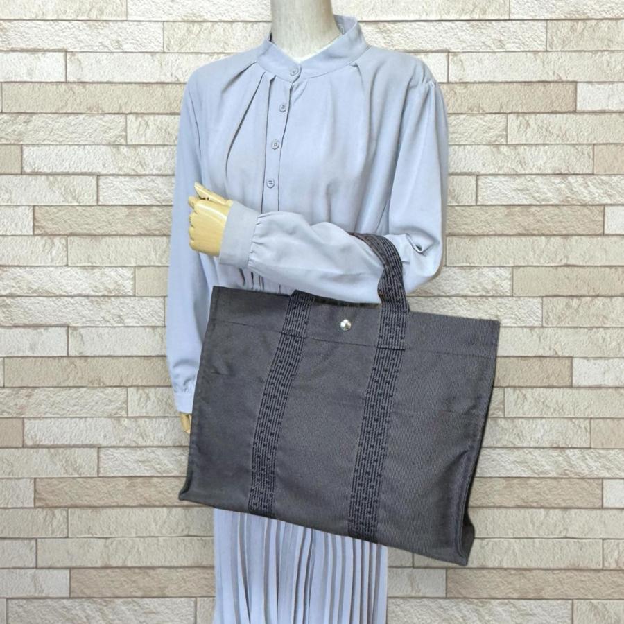 HERMES エルメス エールラインMM キャンバス トート ハンドバッグ HERMES（エルメス） トートMM エールライン トートバッグ キャンバス