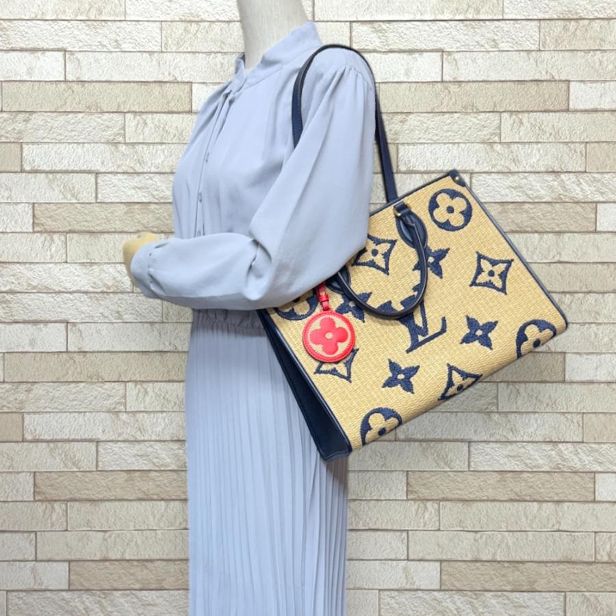 オンザゴー ラフィア mm ルイヴィトン オンザゴー モノグラム ラフィア MM LOUIS VUITTON