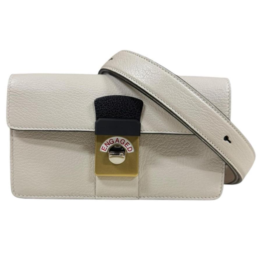 メゾンマルジェラ ニューロック　ホリゾンタル ショルダーバッグ レザー SB1WD0002 ベージュ レディース MaisonMargiela  中古 メゾンマルジェラ ニューロック ホリゾンタル ショルダーバッグ レザー