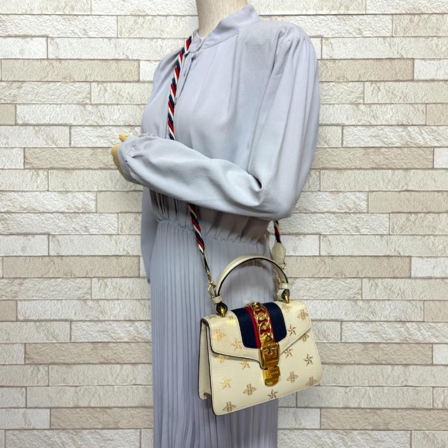 GUCCI（グッチ） ビー＆スター ミニ シルヴィ ショルダーバッグ レザー
