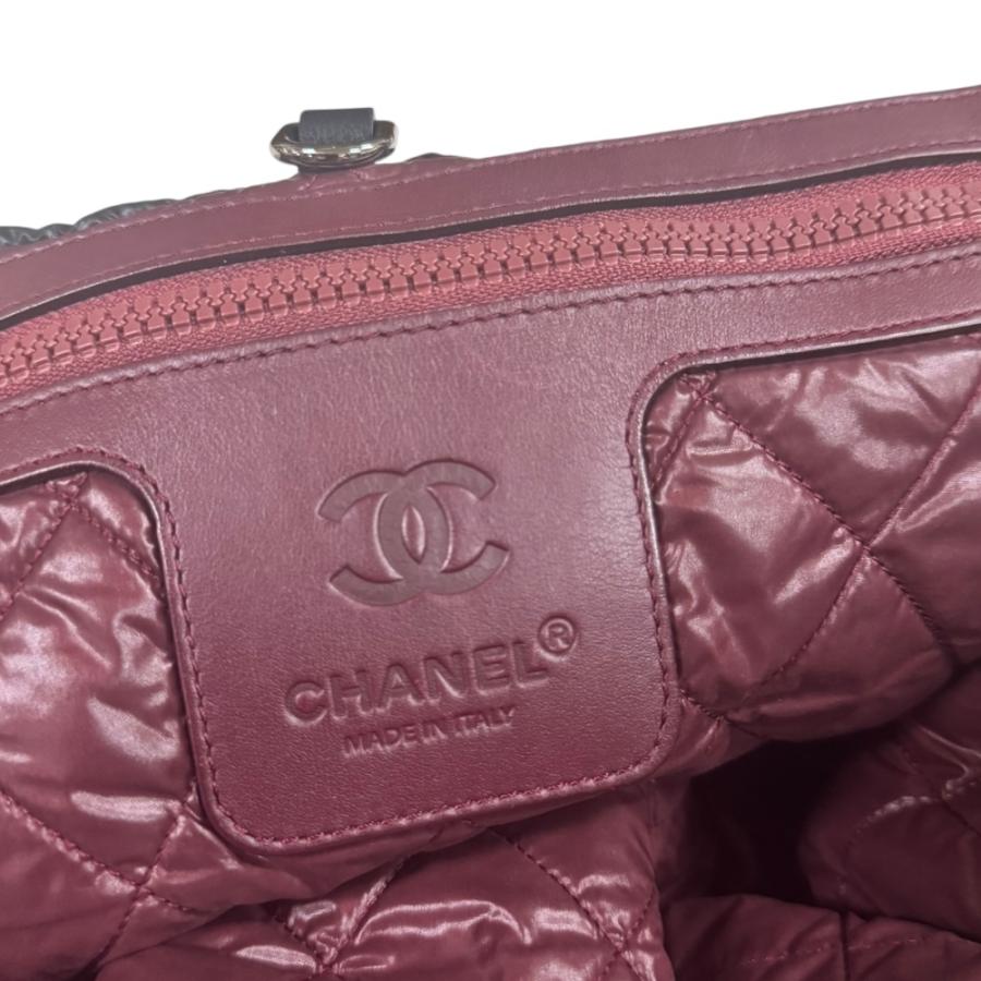 シャネル スモールトートバッグ コココクーン トートバッグ ナイロン A47108 ブラック レディース CHANEL 中古の画像