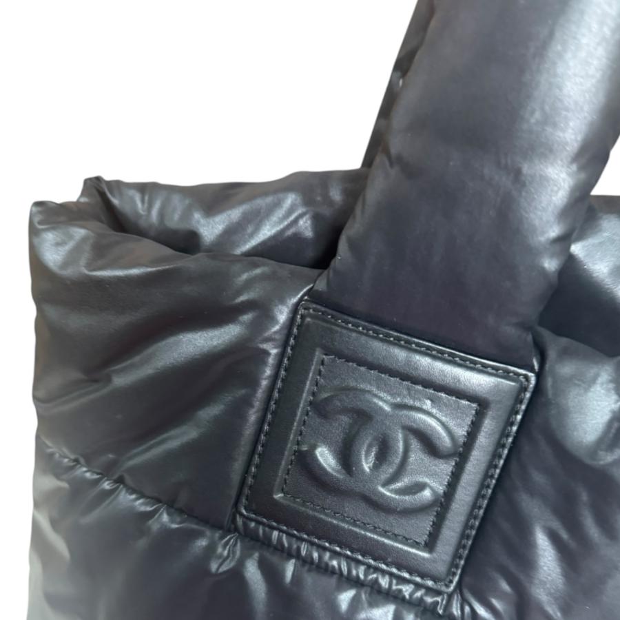 シャネル スモールトートバッグ コココクーン トートバッグ ナイロン A47108 ブラック レディース CHANEL 中古の画像