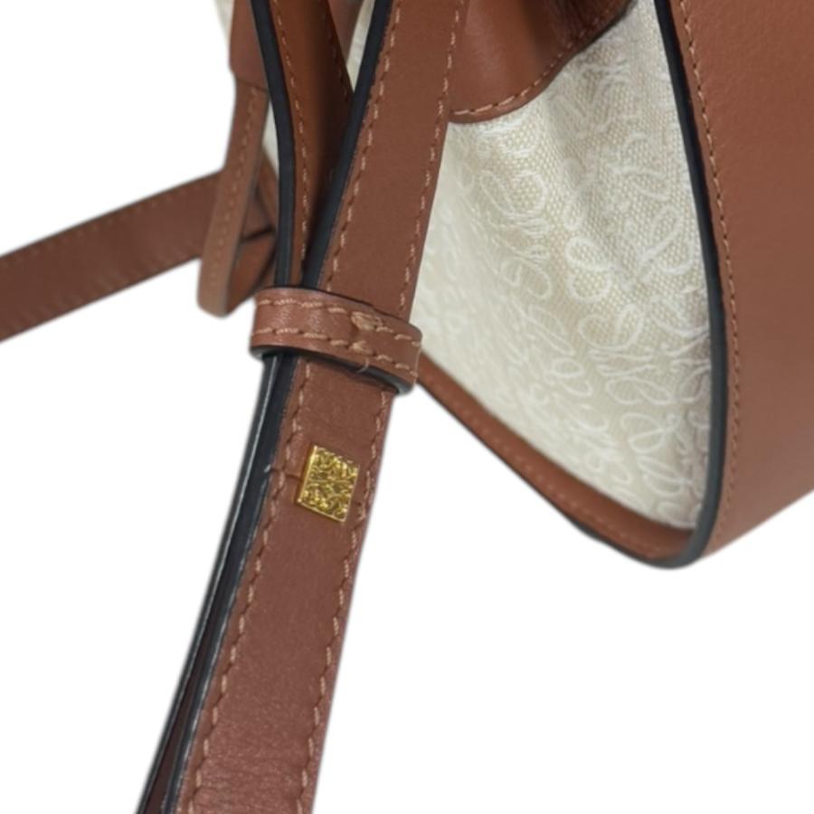 ロエベ ハンモック ドローストリング ミニ ショルダーバッグ レザー A538VO07X11 ブラウン レディース LOEWE 中古の画像