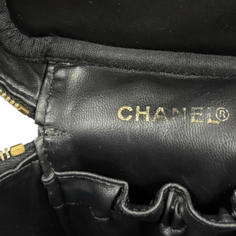 シャネル 縦型バニティ ココマーク ハンドバッグ キャビアスキン A01998 ブラック レディース CHANEL 中古の画像