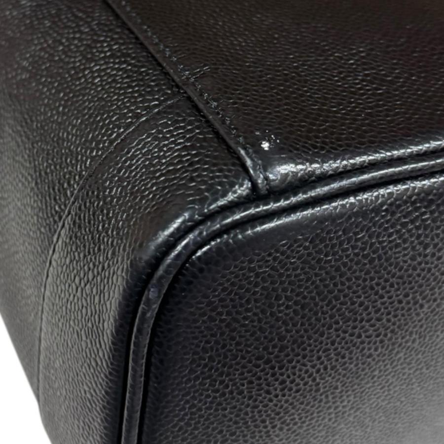 シャネル 縦型バニティ ココマーク ハンドバッグ キャビアスキン A01998 ブラック レディース CHANEL 中古の画像